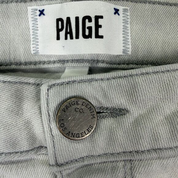 Paige Verdugo Ultra Skinny Jeans Size 29 Light Gray Metallic Coated Leg Stretch - Picture 9 of 16